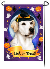 Labrador Retriever (American White) - Halloween Howls Garden Flag