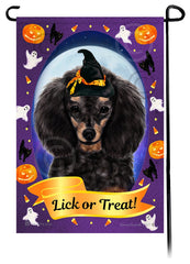 Poodle (Black And Tan) - Halloween Howls Garden Flag