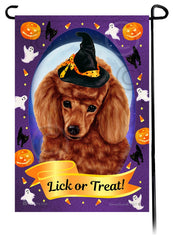 Poodle (Red) - Halloween Howls Garden Flag