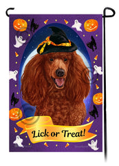 Poodle Standard (Red) - Halloween Howls Garden Flag