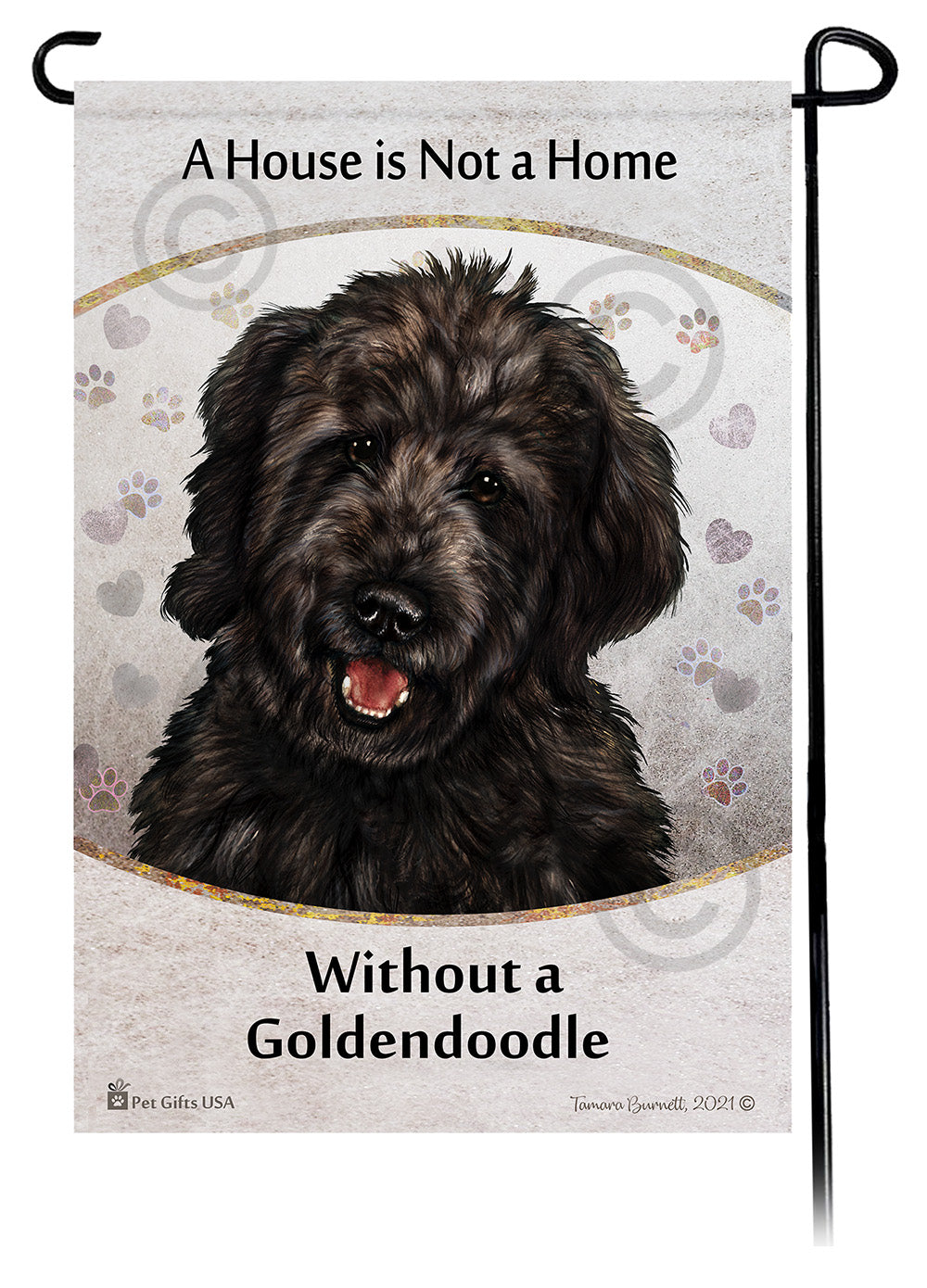 Goldendoodle Black A House Is Not A Home - Garden Flag