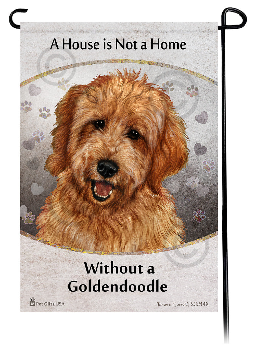 Goldendoodle Red A House Is Not A Home - Garden Flag