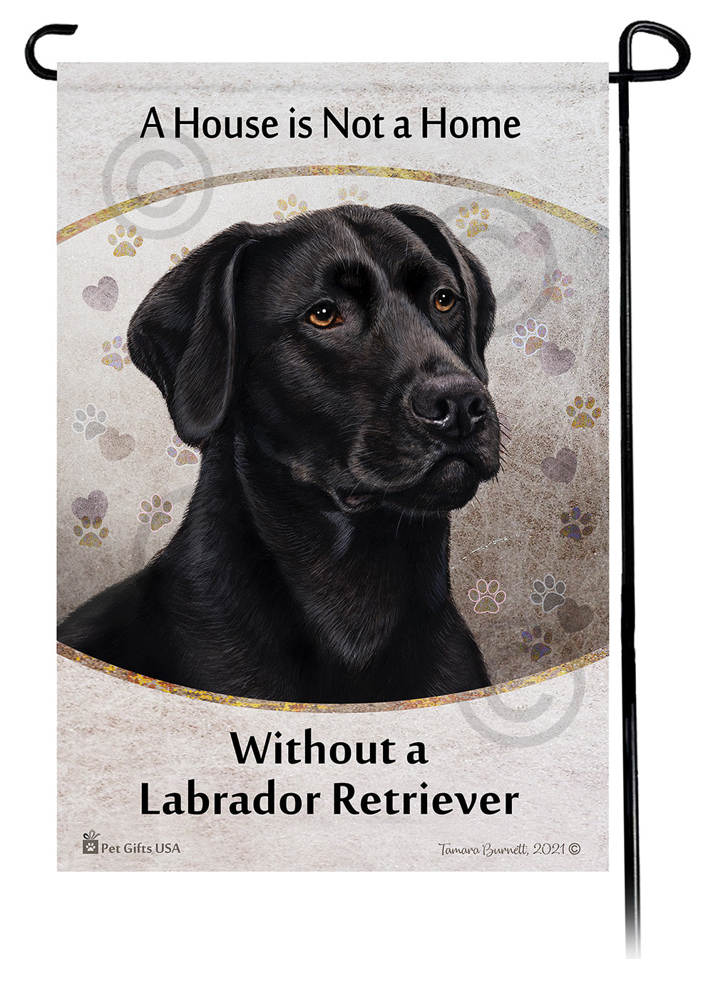Labrador Black American A House Is Not A Home - Garden Flag