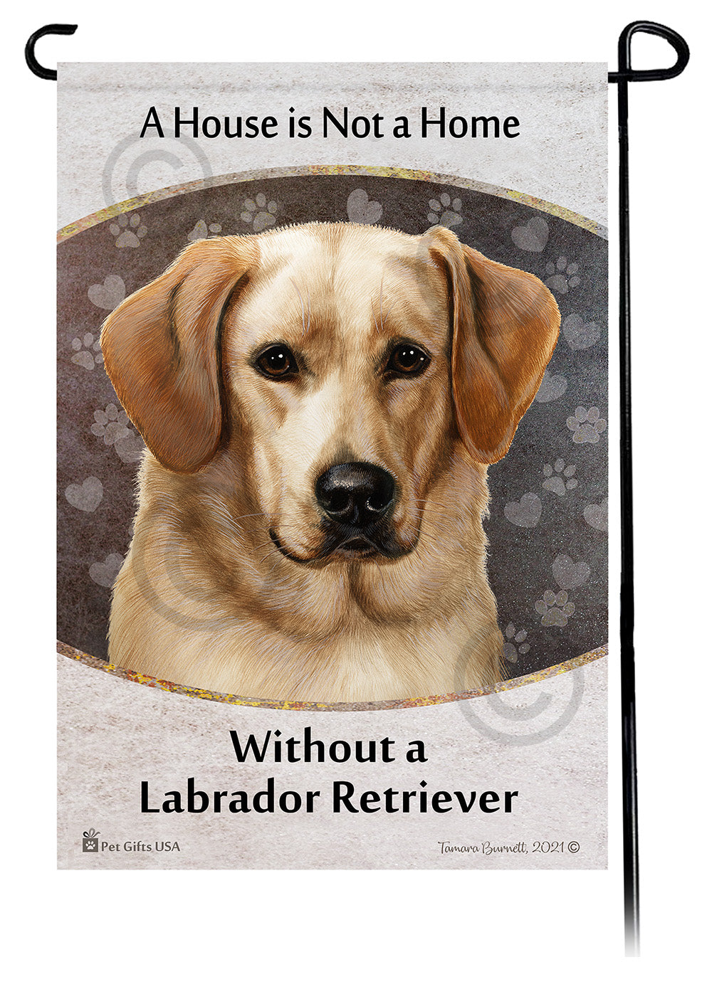 Labrador Yellow Front Face A House Is Not A Home - Garden Flag