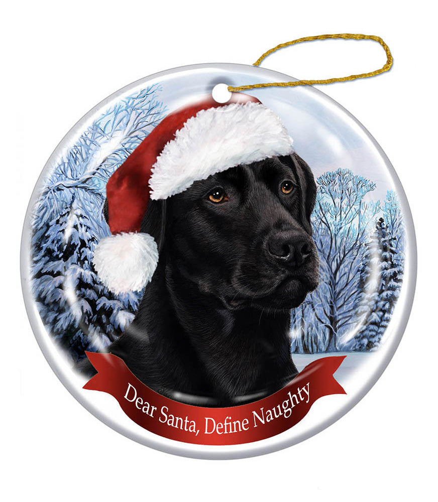 Labrador Retriever (American, Black) - Dear Santa, Define Naughty Ornament