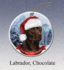 Labrador Retriever (Chocolate) - Dear Santa, Define Naughty Ornament