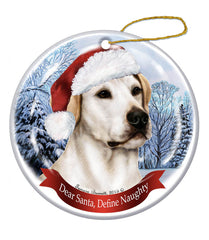 Labrador Retriever (American, White) - Dear Santa, Define Naughty Ornament
