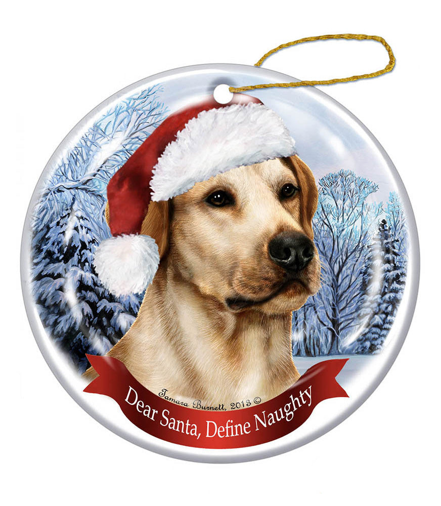 Labrador Retriever (American, Yellow) - Dear Santa, Define Naughty Ornament