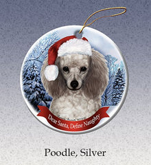 Poodle (Silver) - Dear Santa, Define Naughty Ornament