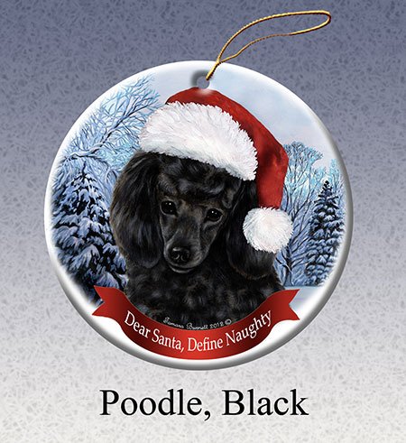 Poodle (Black) - Dear Santa, Define Naughty Ornament