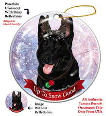 German Shepherd Blk - Up To Snow Good Ornament