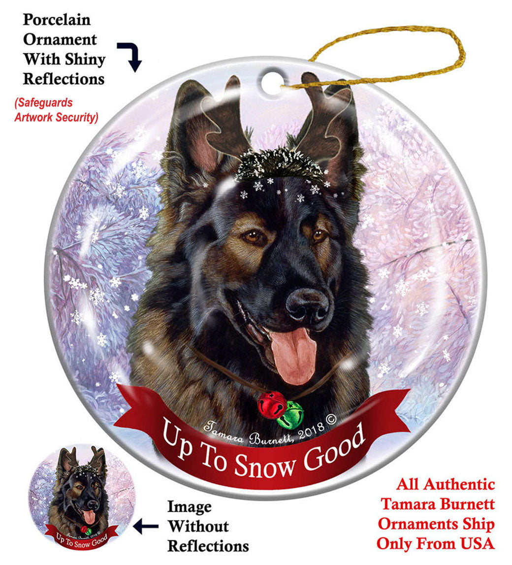 German Shepherd Drk Brwn Sable Plush - Up To Snow Good Ornament