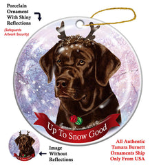 Labrador Retriever Chocolate (English) - Up To Snow Good Ornament