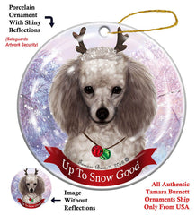 Poodle Silver - Up To Snow Good Ornament
