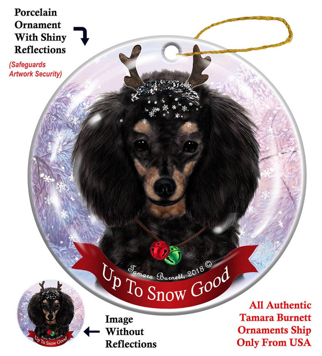 Poodle Black and Tan - Up To Snow Good Ornament