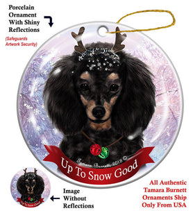 Poodle Black and Tan - Up To Snow Good Ornament