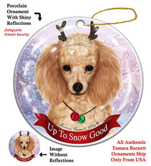 Poodle Apricot - Up To Snow Good Ornament