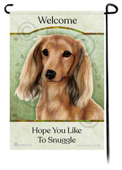 Dachshund Long Haired Cream Hope You Like To Snuggle Flag