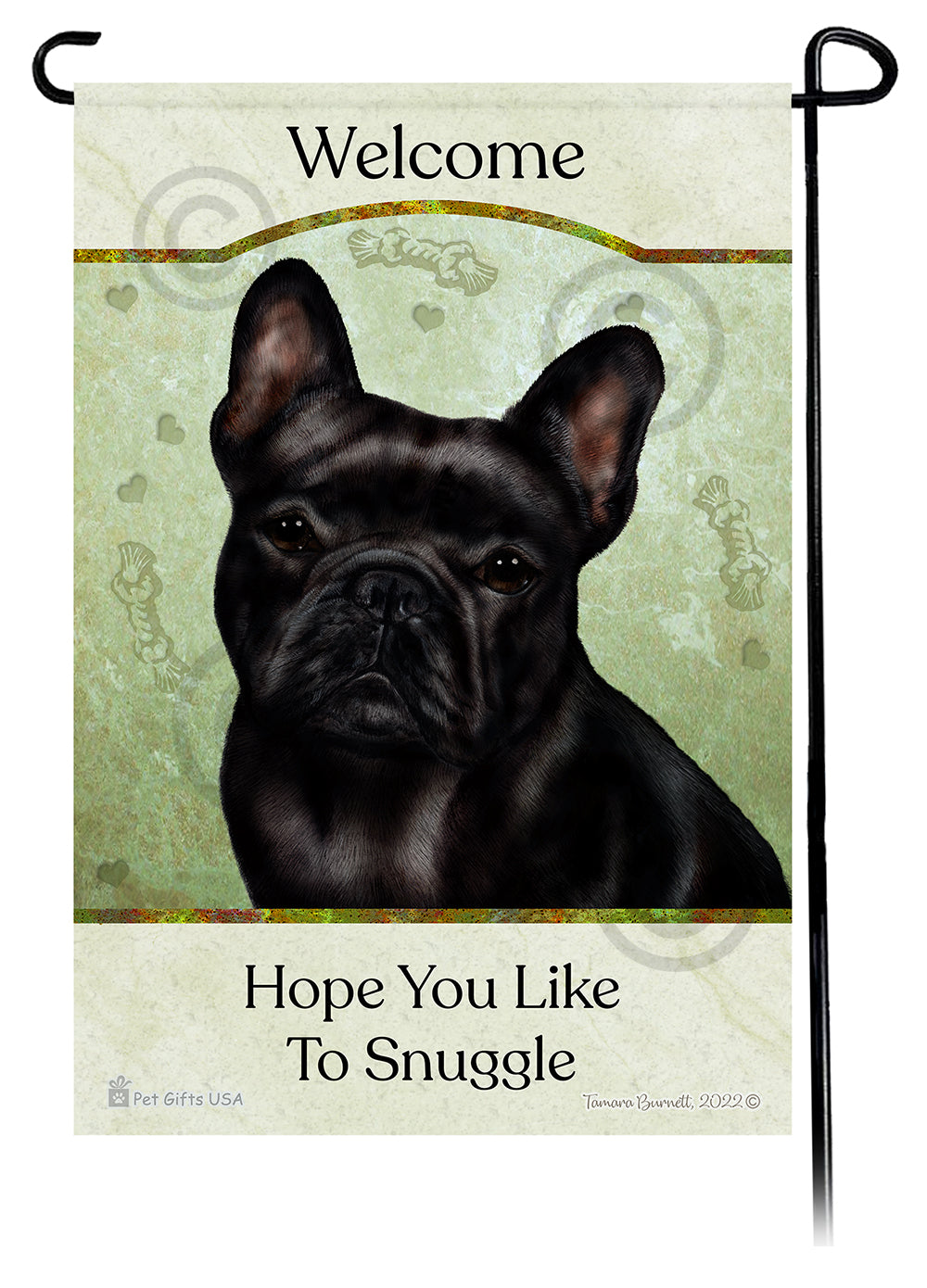 French Bulldog Black Hope You Like To Snuggle Flag
