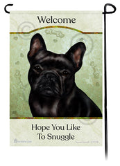 French Bulldog Black Hope You Like To Snuggle Flag