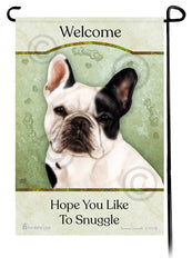 French Bulldog White & Black Hope You Like To Snuggle Flag
