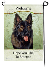 German Shepherd Plush Sable Hope You Like To Snuggle Flag