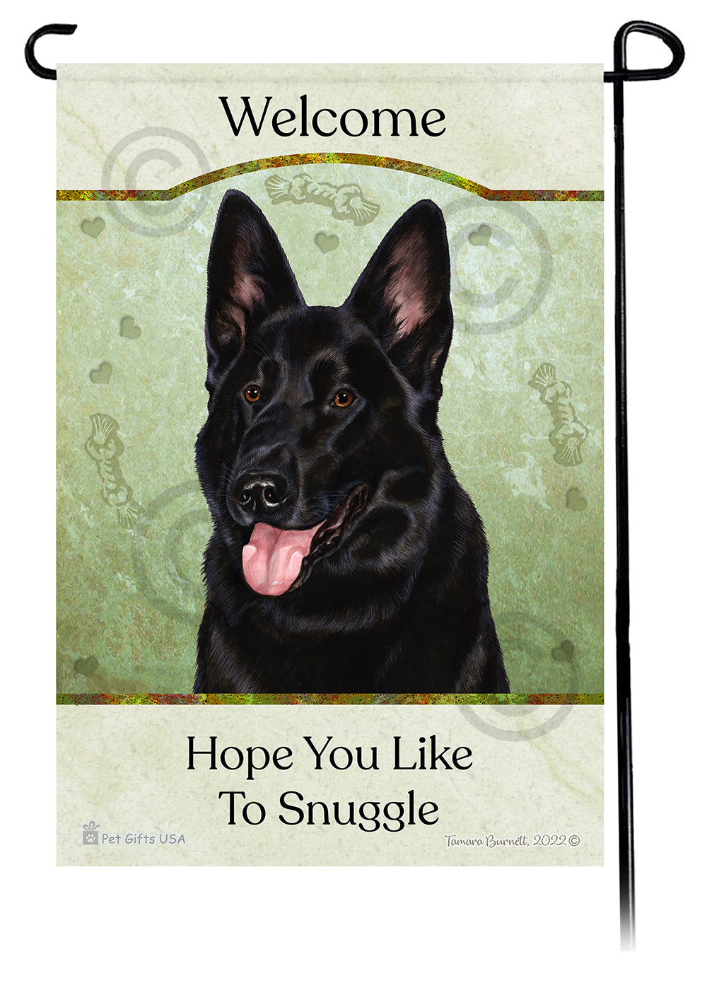 German Shepherd Black Hope You Like To Snuggle Flag