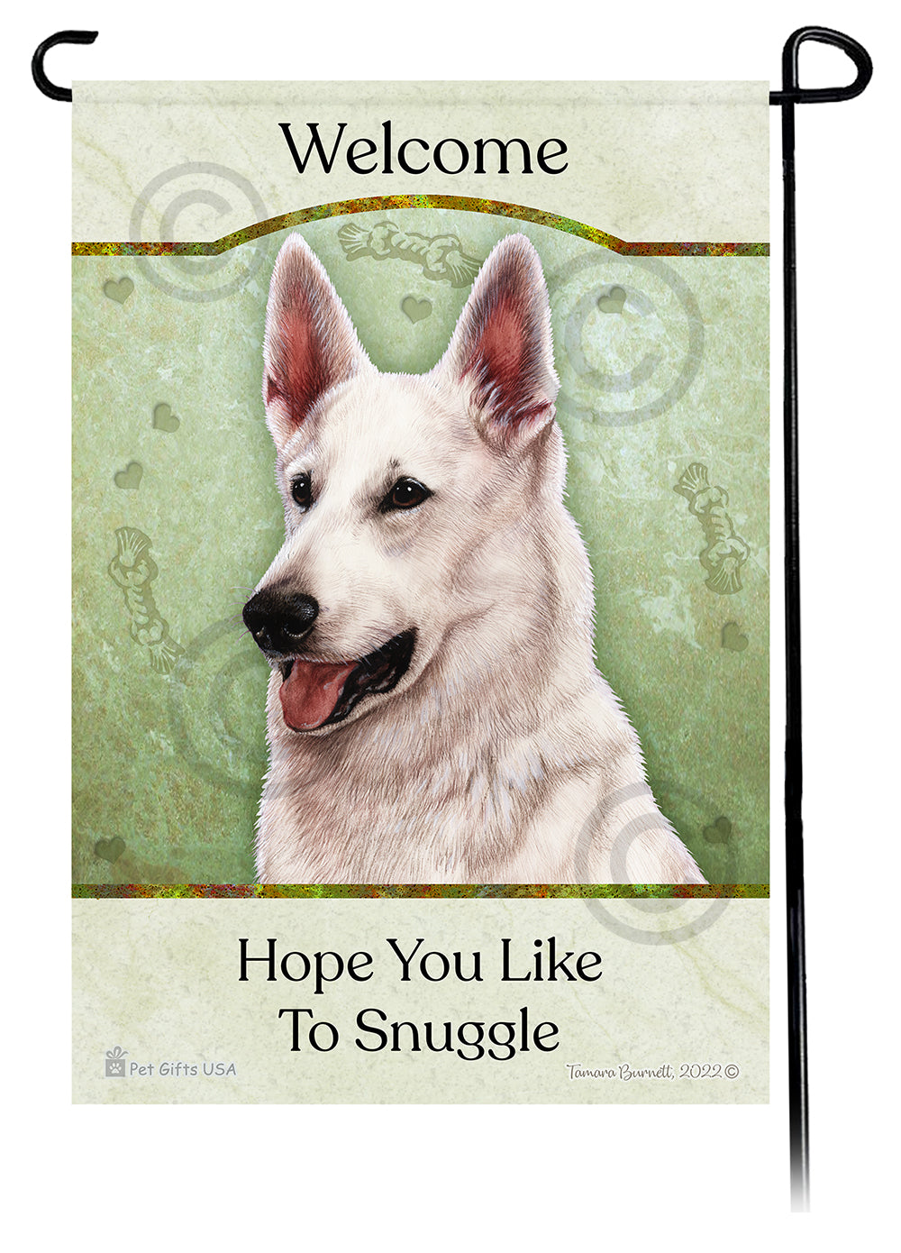 German Shepherd White Hope You Like To Snuggle Flag