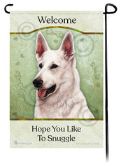 German Shepherd White Hope You Like To Snuggle Flag