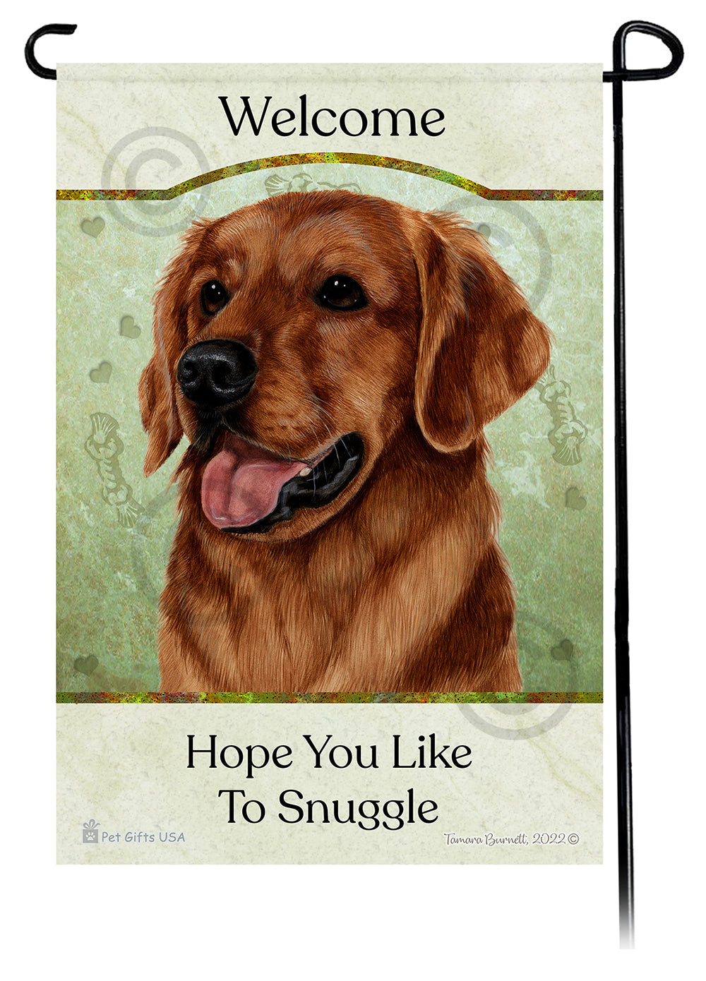 Golden Retriever Red Hope You Like To Snuggle Flag