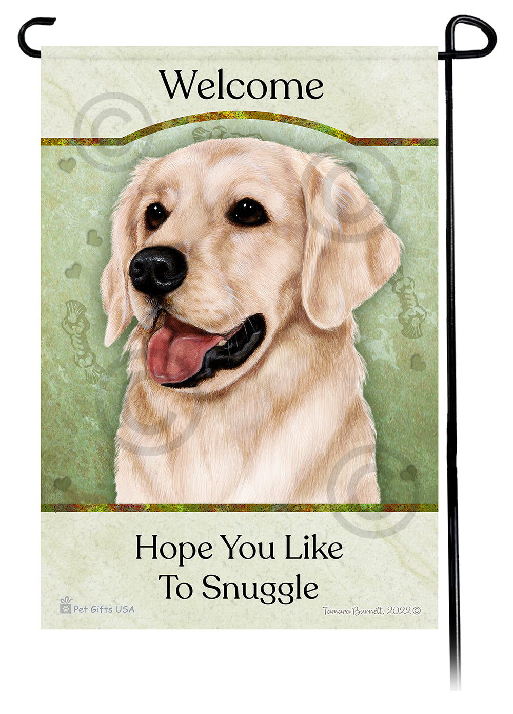 Golden Retriever White Hope You Like To Snuggle Flag