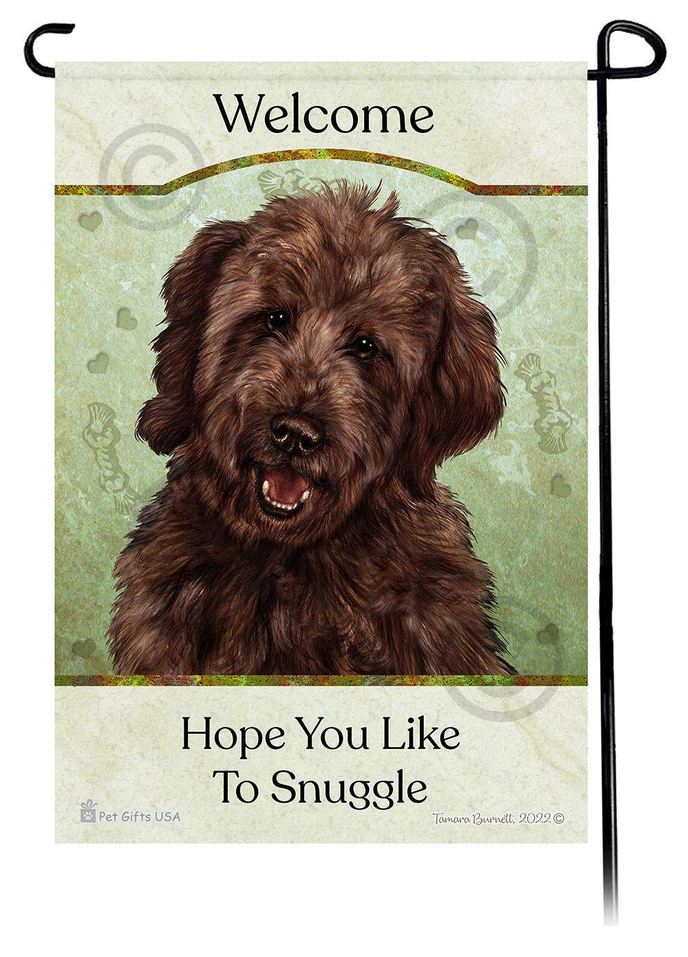 Goldendoodle Chocolate Hope You Like To Snuggle Flag