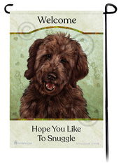 Goldendoodle Chocolate Hope You Like To Snuggle Flag