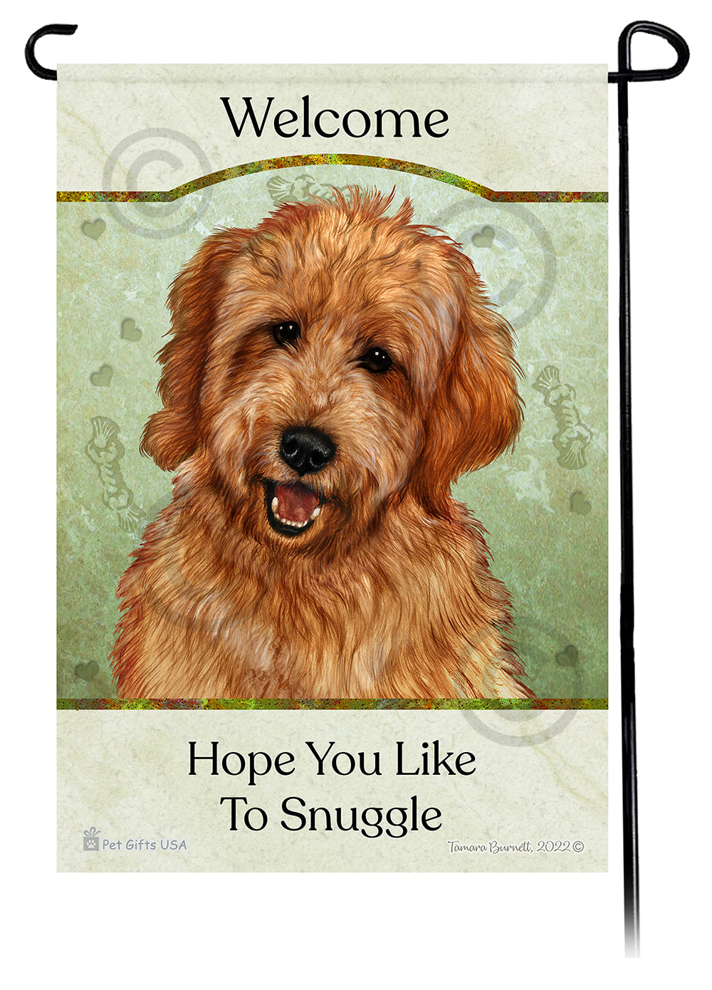 Goldendoodle Red Hope You Like To Snuggle Flag