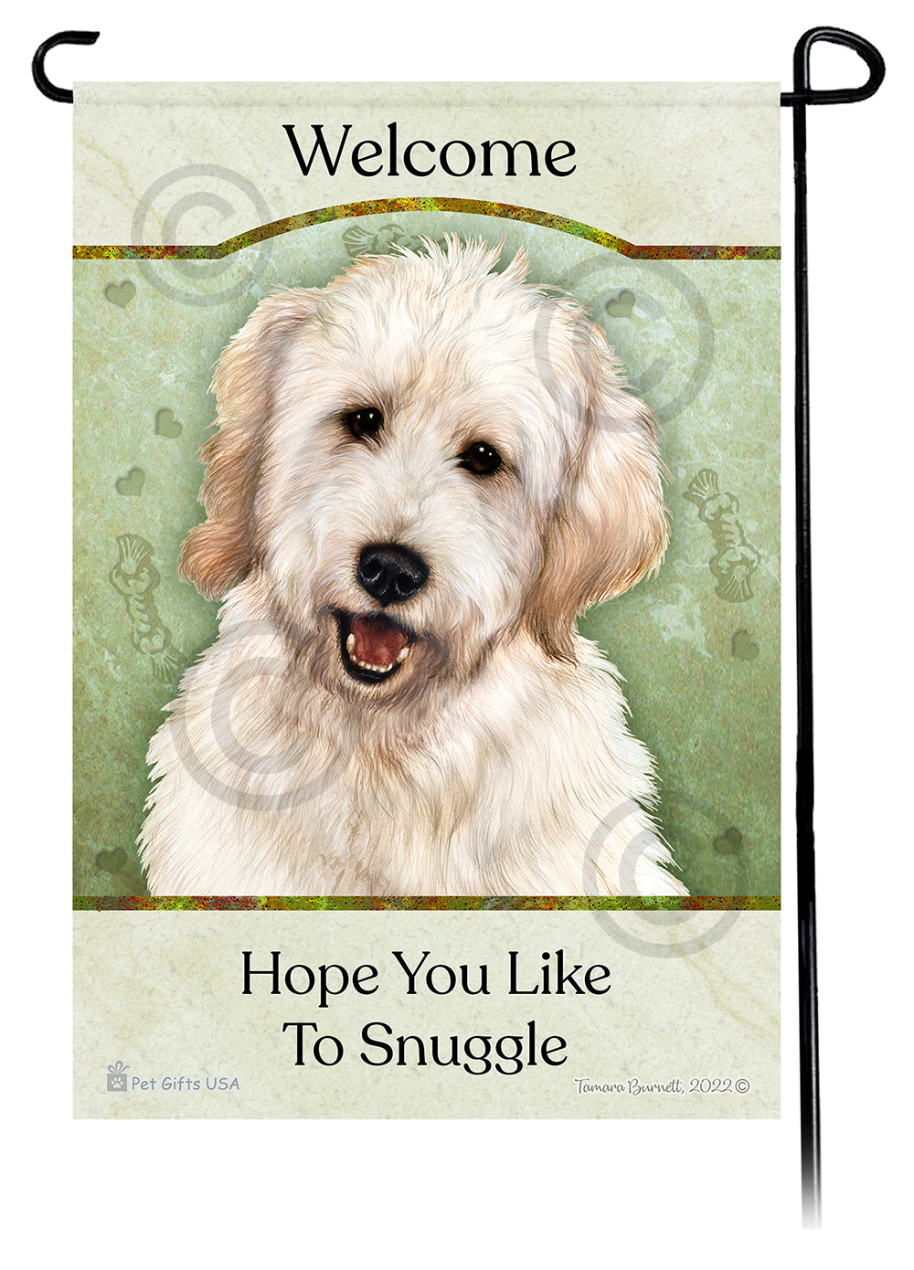 Goldendoodle White Hope You Like To Snuggle Flag