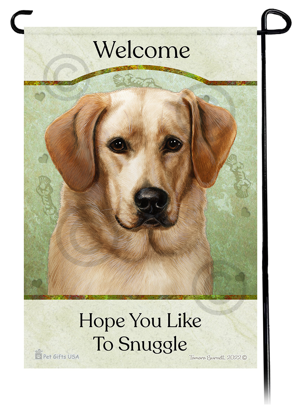 Labrador Yellow Front Face Hope You Like To Snuggle Flag