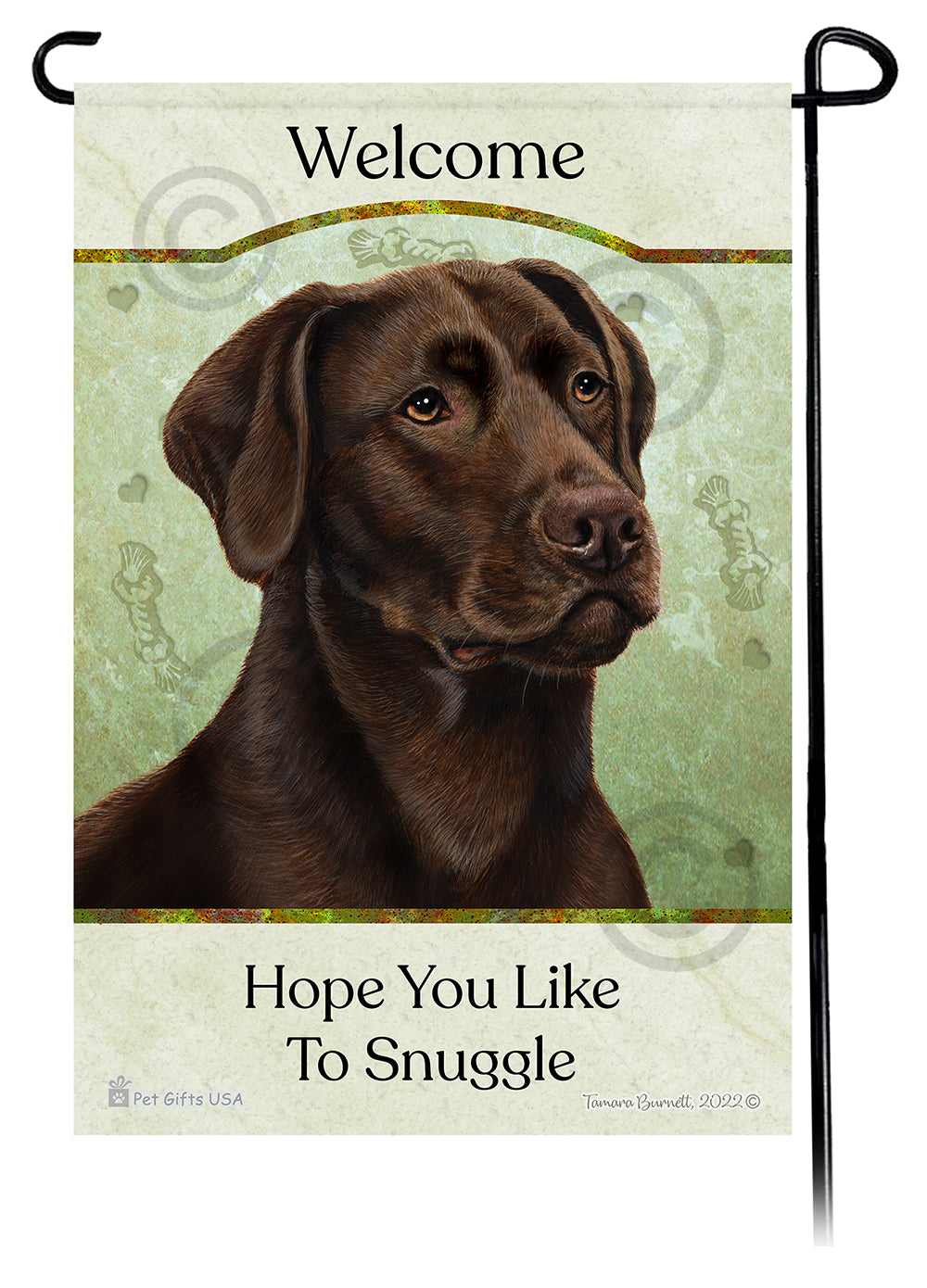 Labrador Silver Front Face Hope You Like To Snuggle Flag