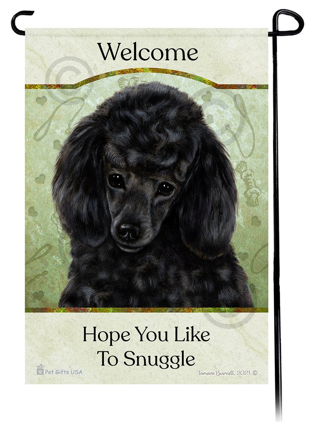 Poodle Black Hope You Like To Snuggle Flag