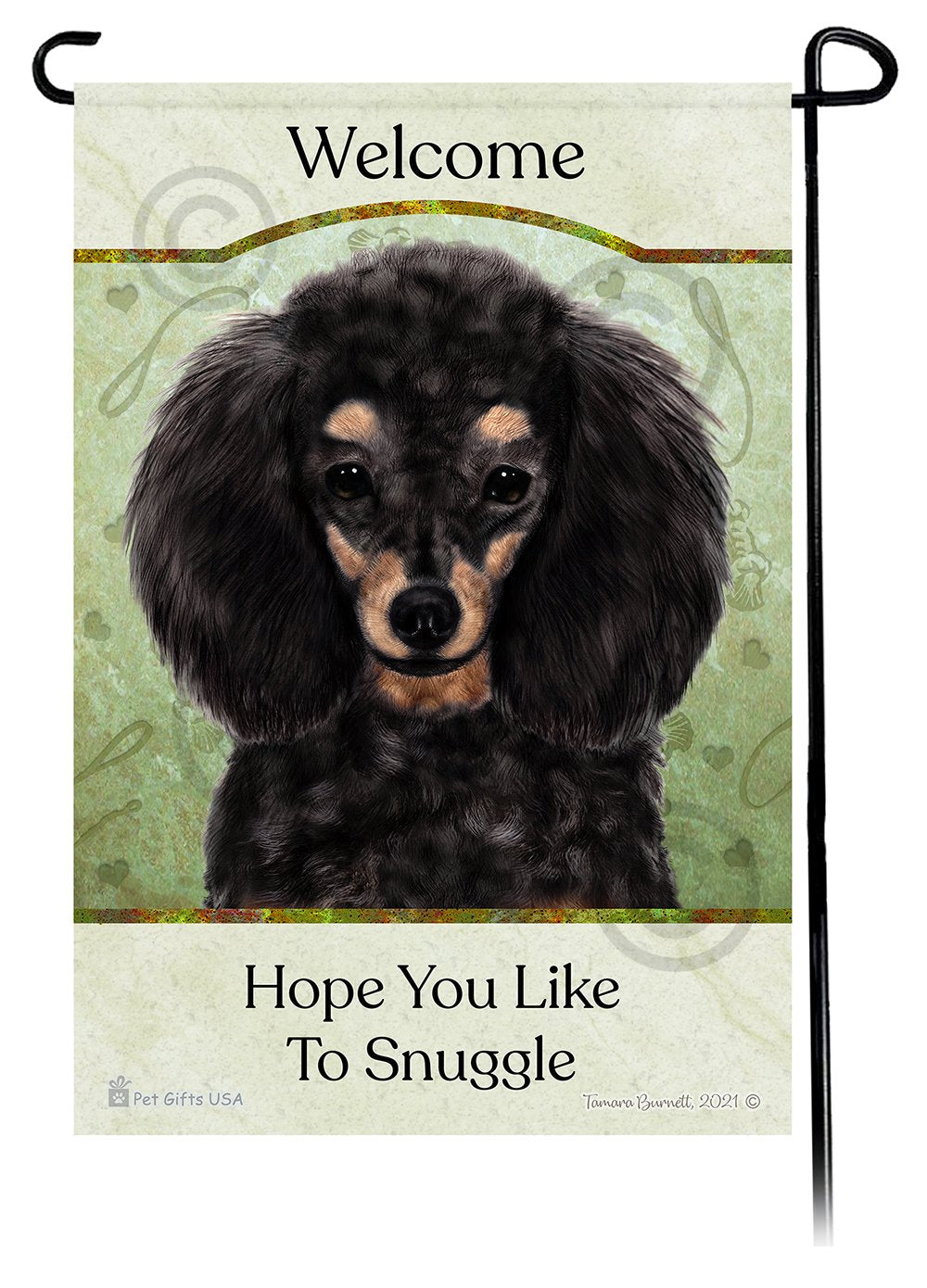 Poodle Black and Tan Hope You Like To Snuggle Flag