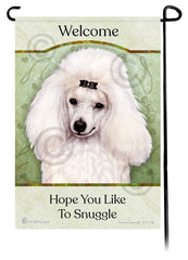 Poodle Mini White Hope You Like To Snuggle Flag