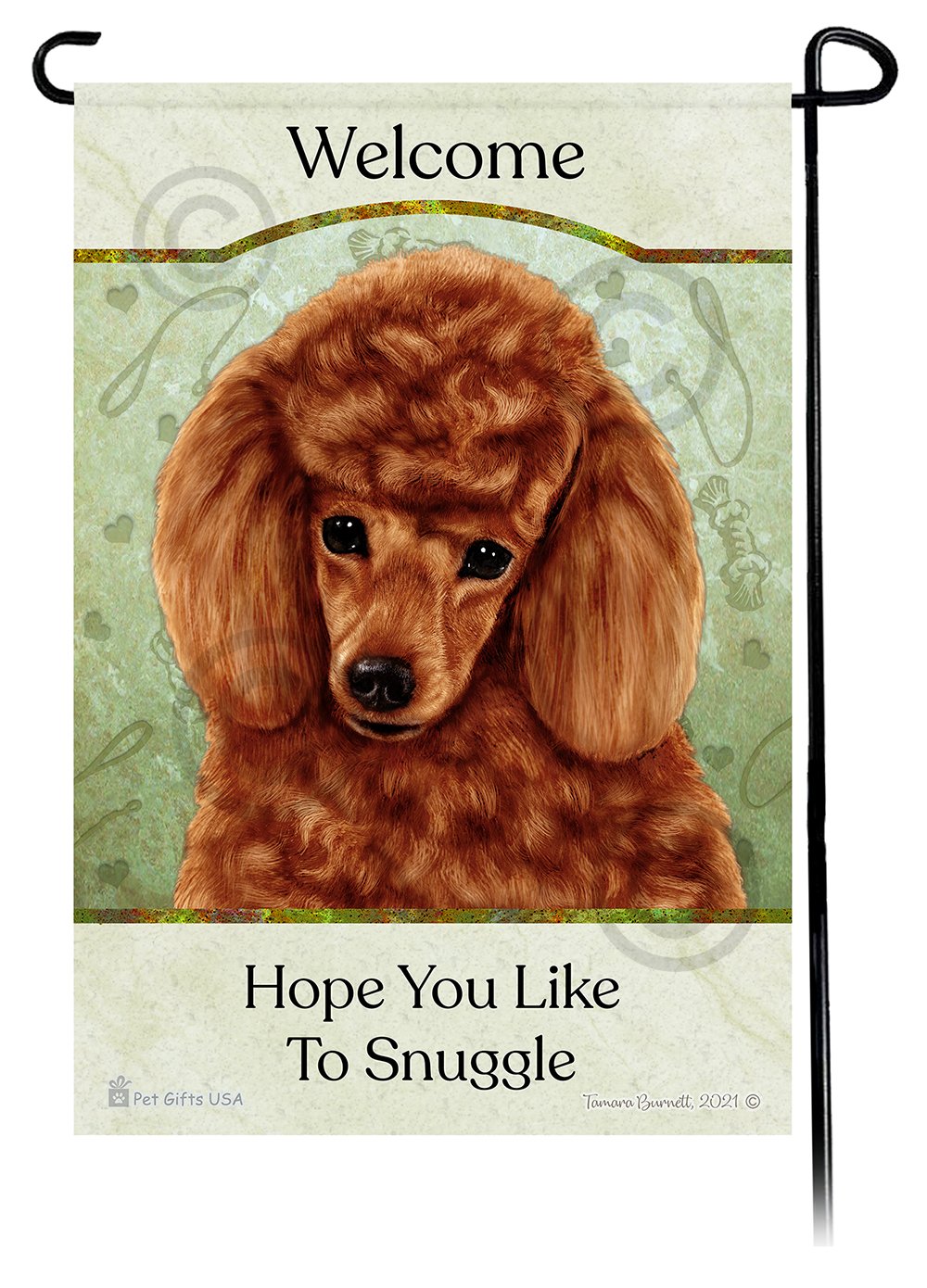 Poodle Red Hope You Like To Snuggle Flag