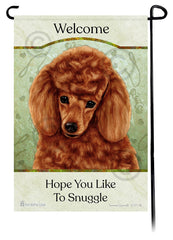 Poodle Red Hope You Like To Snuggle Flag