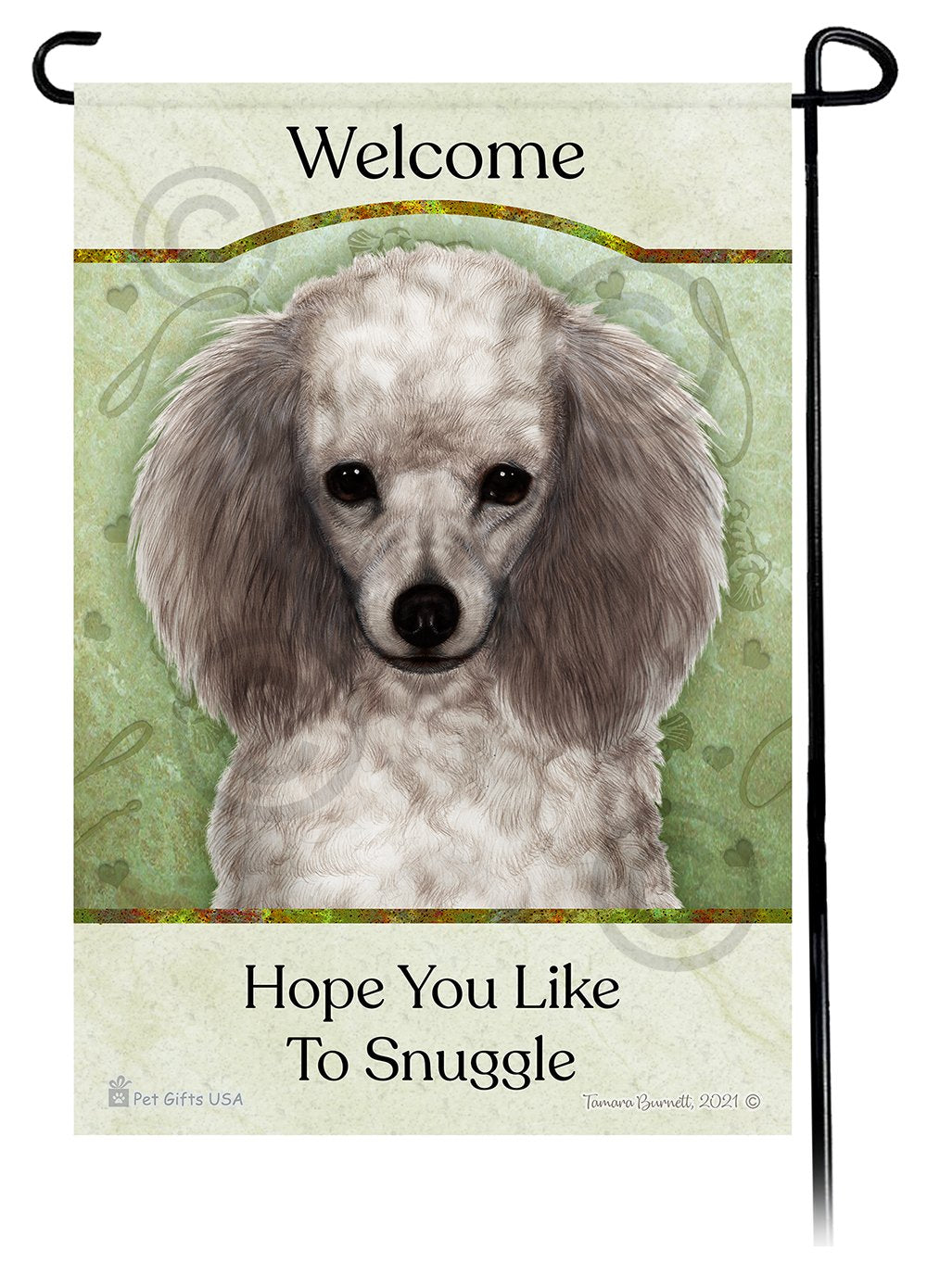 Poodle Silver Hope You Like To Snuggle Flag