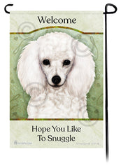Poodle White Hope You Like To Snuggle Flag