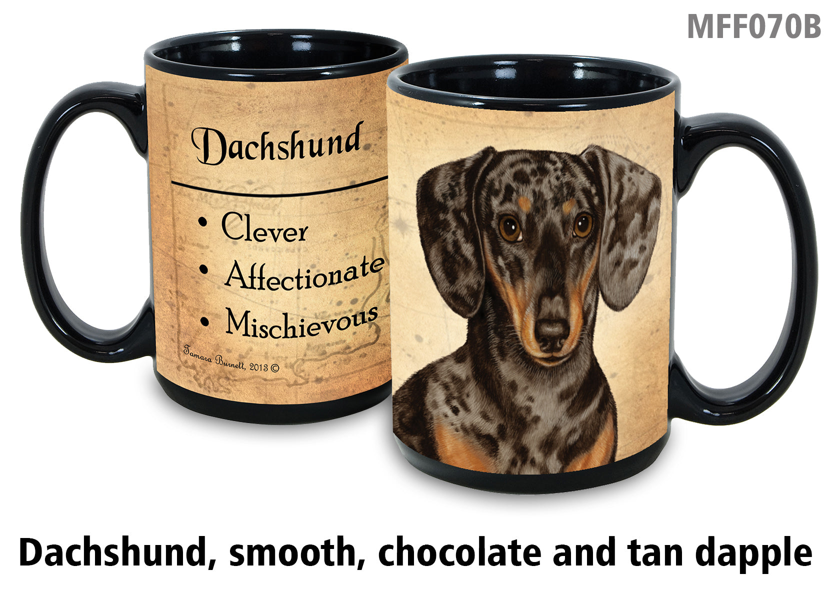 Dachshund (Short Haired Dapple Chocolate and Tan) - My Faithful Friends Mug 15 oz