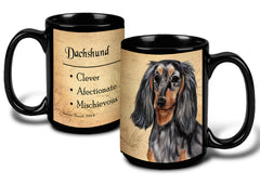 Dachshund Longhaired Light Black/Tan Dapple - My Faithful Friends Mug 15 oz