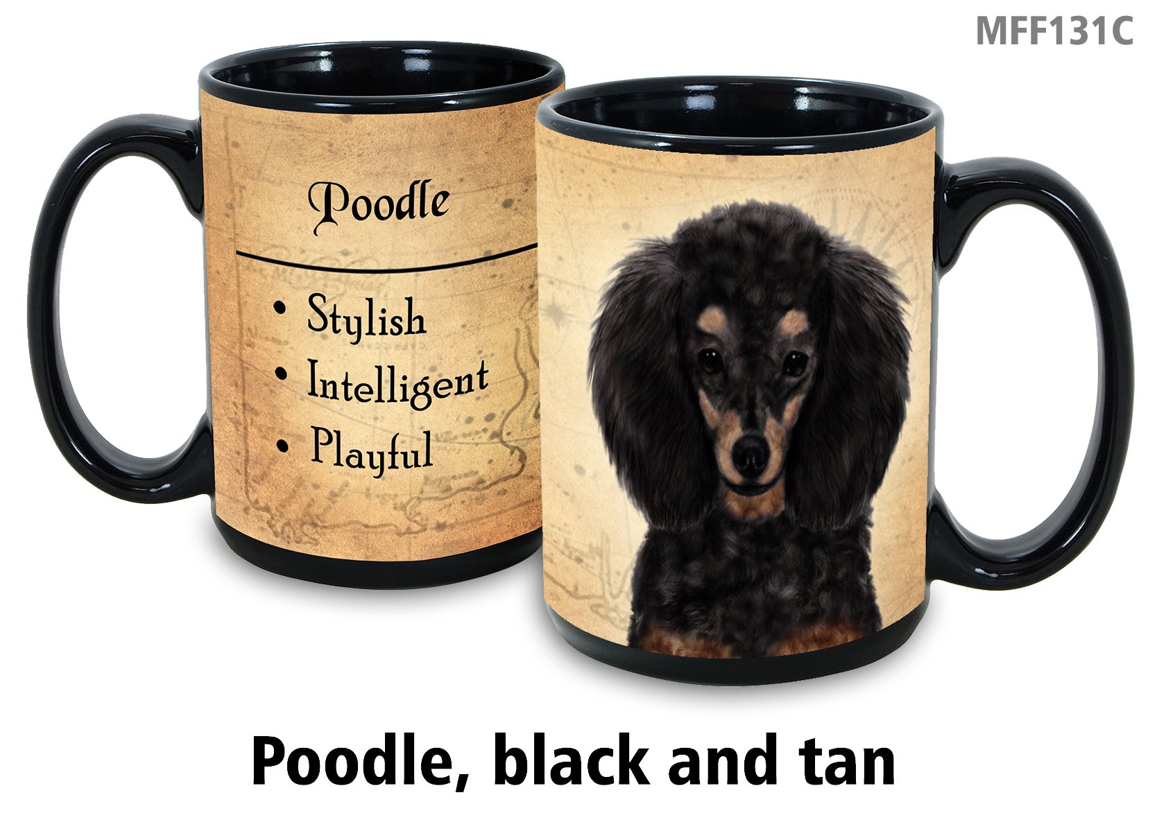 Poodle Black and Tan - My Faithful Friends Mug 15 oz