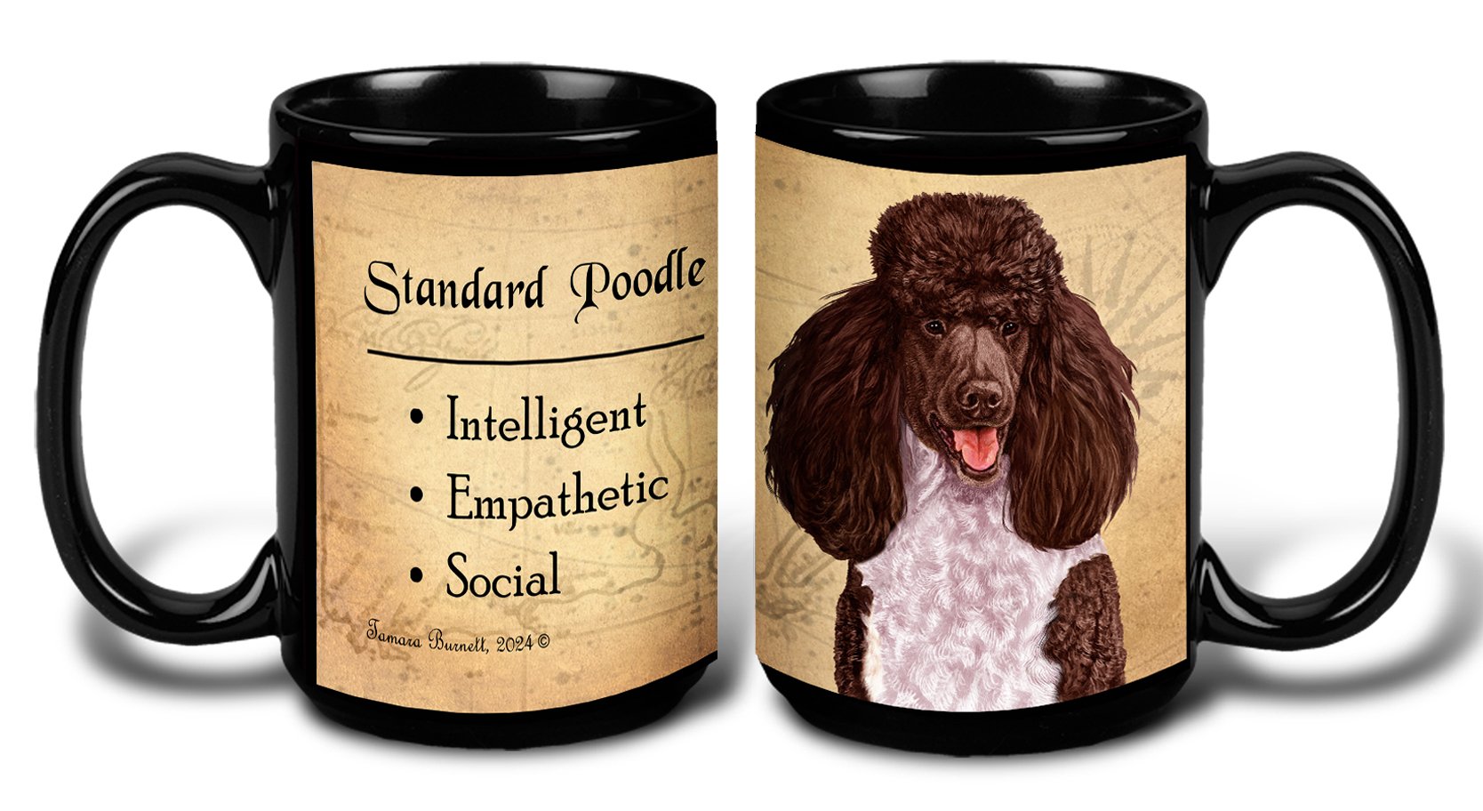 Poodle Standard (Chocolate and White Parti) - My Faithful Friends Mug 15 oz