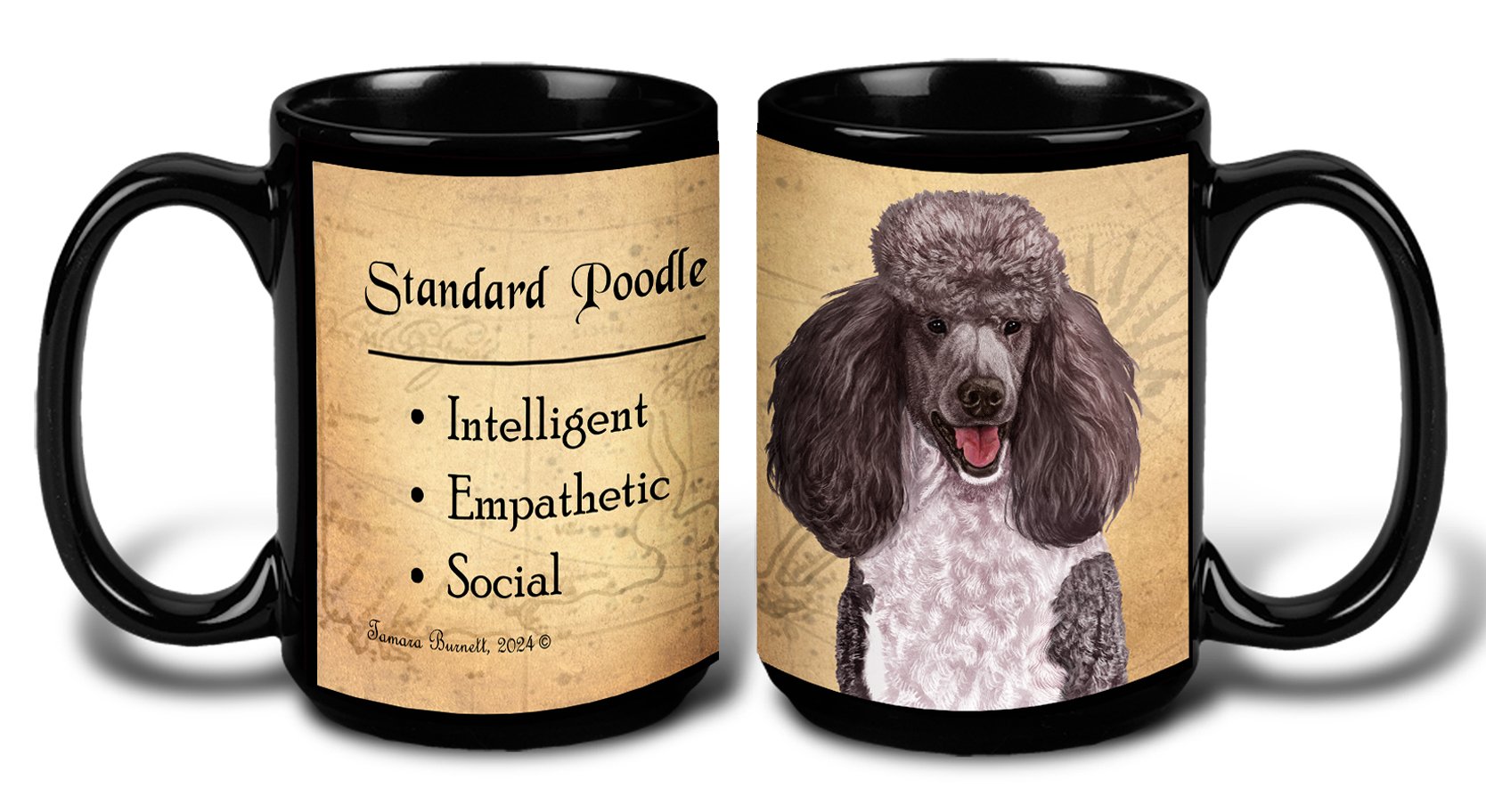 Poodle Standard (Silver and White Parti) - My Faithful Friends Mug 15 oz