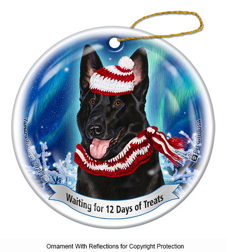 German Shepherd, Blk Series 5 Christmas Ornament